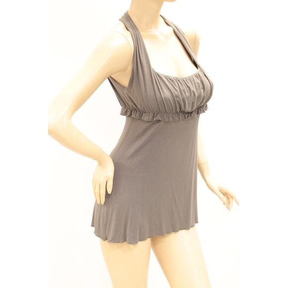 Vtg Y2K PAIGE Babydoll Top Womens Medium Green Milk Maid Sleeveless Stretch - Picture 4 of 8